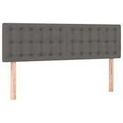 Greatstore Posteljno vzglavje 2 kosa sivo 72x5x78/88 cm umetno usnje