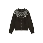 VERO MODA Pletena jopa VMKARLA čokolada/bela