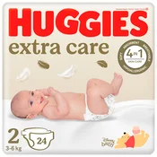 Huggies Extra Care Size 2 Disposable Diaper 3-6 Kg 24 Pieces