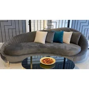 Casa Padrino luxury sofa gray/gold 250 x 70 x H. 80 cm - Living room sofa - Hotel sofa - Living room furniture - Hotel furniture - Luxury furnishings - Luxury living room furniture