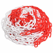 Greatstore Opozorilna veriga rdeča in bela 100 m O8 mm plastika