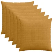 Vidaxl Prevleka za blazino 6 kos HEERLEN Rumena 60 x 60 cm korduroy