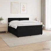 vidaXL Postelja boxspring z vzmetnico Črna 140 x 190 cm Žamet