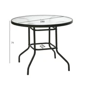 Homestar Miza DUBLIN D90xV71cm, temno rjava