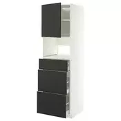 METOD / MAXIMERA Visoki element za ugradb uredaje, bijela/Nickebo mat antracit, 60x60x200 cm