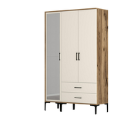 Hanah Home HANAH HOME Kumsal RT - Walnut, Cream garderobna omara, (20869647)