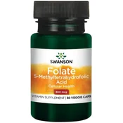 Folat (5-metiltetrahidrofolična kislina), 800mcg - 30 kapsul