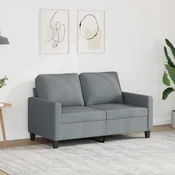 Vidaxl Dvosed svetlo siv 120 cm blago