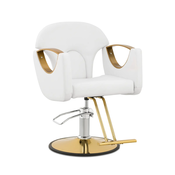 Salonski stol z naslonom za noge - 55 - 65 cm - 180 kg - bela