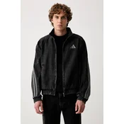 ADIDAS SPORTSWEAR Prehodna jakna STA siva / črn denim