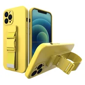 slomart rope case gel ovitek z vrvico za verižico torbica za vrvico iphone 12 rumena
