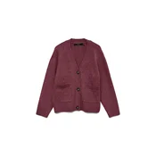 VERO MODA Pletena jopa VMBOOM vinsko rdeča