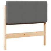 Vidaxl Tapecirano vzglavje z vzglavjem Rjava in svetlo siva 90 cm