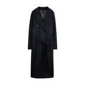 GOBI Cashmere Prehoden plašč Women’s Double-Breasted Cashmere Coat črna