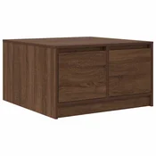 Vidaxl Kavna mizica s predali rjav hrast 70,5x70x40 cm