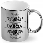 shumee DARILO ZA BABICO PERSONALIZIRANA SREBRNA SKODELICA + IME NAJBOLJŠEGA NA SVETU
