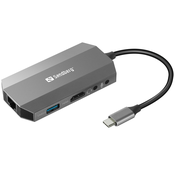 SANDBERG Adapter USB-C - HDMI/USB 3.0/USB C/LAN PD 136-33