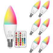 RGB+W E14 žarnice z možnostjo spreminjanja barv – 5W – 6 kosov