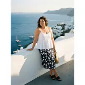 Sinsay - Midi haljina sa prorezom i cvetnim uzorkom Plus size - crno