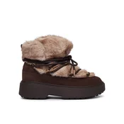 Tommy Hilfiger Škornji za sneg Fur Suede Lace-Up Snow Boot FW0FW09545 Rjava