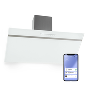 Klarstein Ava 90, kuhinjska napa, 90 cm, stenska, WiFi, A++, 515 m3/h, zaslon na dotik (CGCH3-Ava-90WH)