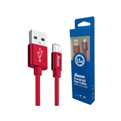 Xwave USB Micro 1.2m 2A Al /red mesh Kabl 2.0 na ,,uminium,upleten,crveni
