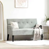 vidaXL Chesterfield klop Svetlo siva 112 x 65.5 x 75 cm Žamet