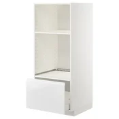 METOD / MAXIMERA Visoki element za ugradne uredaje, bela/Voxtorp v. sjaj bela, 60x60x140 cm