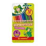 Lesene barvice Jolly kinderfest classic 12 kos v 3D kovčku