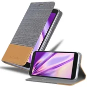 Cadorabo CADORABO Ohišje, združljiv z Alcatelom v svetlo sivi rjavi barvi - zaščitni pokrov z magnetnim zapiranjem, stoječo funkcijo in režo za kartico, (20571846)