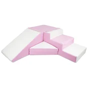 slomart Komplet drsalnika 4 veliki penasti bloki (barva: bela, roza (pastel))