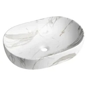 SAPHO CALEO Keramično Umivalnik za Pult 60x42cm v Izgledu Bianco Carrara