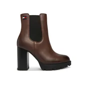 Škornji Tommy Jeans Tjw Chelsea High Heel Boots EN0EN03112 Rjava