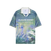 Bershka Majica CLAUDE MONET LES AGAPANTHES modra/zelena/temno zelena/off-bela