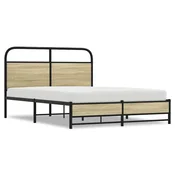 Vidaxl Posteljni okvir brez vzmetnice 140x200 cm sonoma hrast inž. les