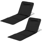 Homestar Set za plažno preprogo, zložljiv, nastavljiv, 134x48x33-43 cm, črne barve, (5000228144)