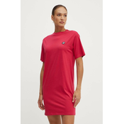 Pamučna haljina Karl Lagerfeld boja: ružičasta, mini, oversize, 245W1352