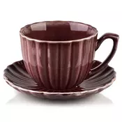 Mondex Skodelica s podstavkom porcelan Affekdesign by Mondex Evie 300 ml bordo 1 kos, (5000212023)