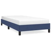 Vidaxl posteljni okvir brez vzmetnice Modra 90x200cm Tkanina