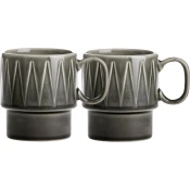 sagaform Coffee & More 2-delni set skodelic za kavo - Grey