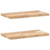 Vidaxl Viseče police 2 kosa 60x20x2 cm neobdelan masiven les akacije