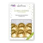 Balon, 30 cm, PUKKA PAD, kovinsko zlat, 6 kosov