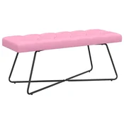Vidaxl Klop s gumbnim oblazinjenjem Roza 110 x 40 x 46 cm Blago