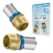 shumee PEX Nipple 25x3/4 moški stiskalni fiting, masivna medenina
