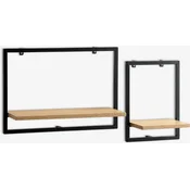 Linea set zidnih polica, 2 dela, crna