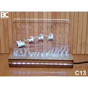 Black Cut 3D Lampa Crvena