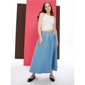 Sinsay - Jeans midi suknja s kaišem - plava