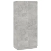 Vidaxl Garderobna omara betonsko siva 80x52x180 cm iverna plošča