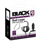 Black Velvets Kavez za testise sa anal plagom