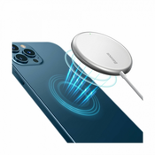 Baseus Simple Mini magnetic induction wireless charger, MagSafe, 15W (white) (6953156202474)